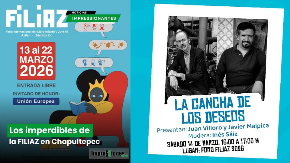 Juan Villoro  y  Juan Malpica presentaron el libro 'La cancha de los deseos' / Especial