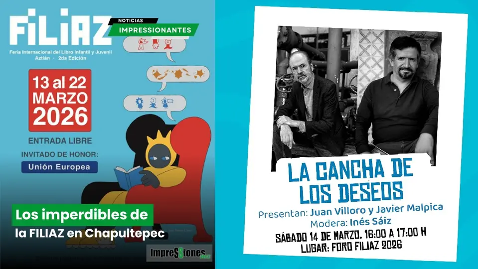 Juan Villoro  y  Juan Malpica presentaron el libro 'La cancha de los deseos' / Especial