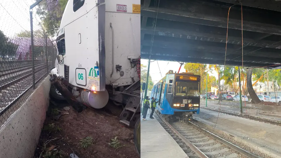 El impacto del tráiler afectó el sistema que suministra la red eléctrica del transporte / X: @STECDMX