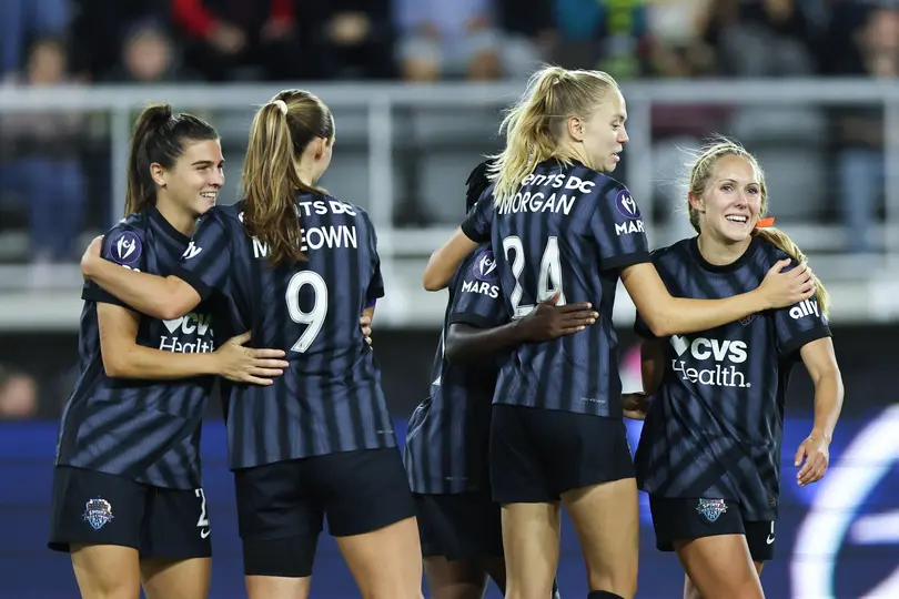Jugadoras de Washington Spirit en celebración en Fase de Grupos de la W Champions Cup | MEXSPORT