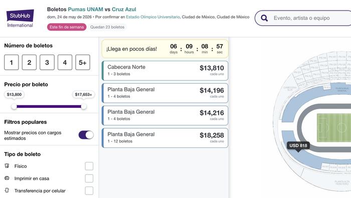 Precios de los boletos en reventa para la Final de Vuelta entre Cruz Azul y Pumas | CAPTURA