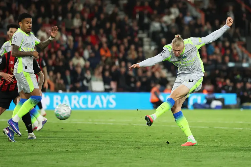 Erling Haaland en el partido de Bournemouth contra Manchester City en la Premier League | AP