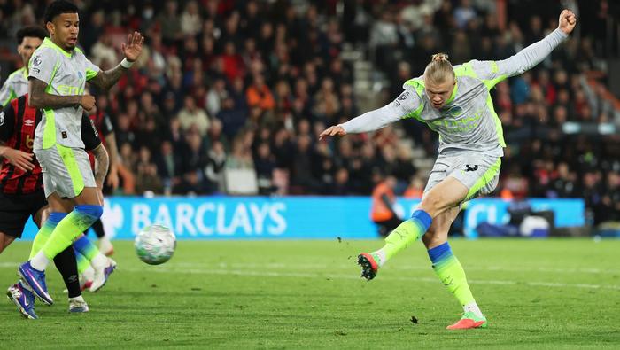 Erling Haaland en el partido de Bournemouth contra Manchester City en la Premier League | AP