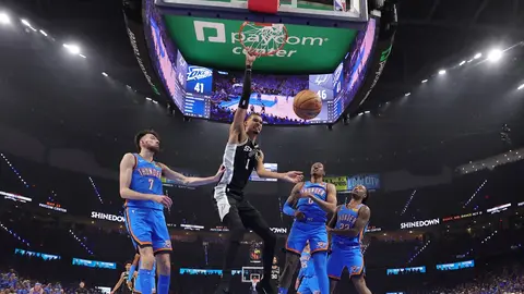 Victor Wembanyama de los San Antonio Spurs en el partido contra Oklahoma City Thunder | AFP