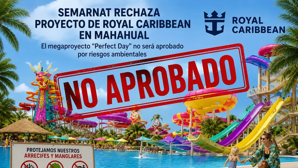Semarnat frena proyecto de Royal Caribbean en Mahahual; “Perfect Day” no será aprobado