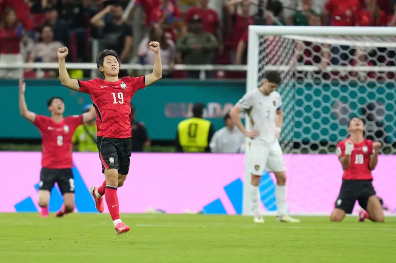 Lee Kang y Corea del Sur celebrando la victoria frente a Chequia | MEXSPORT