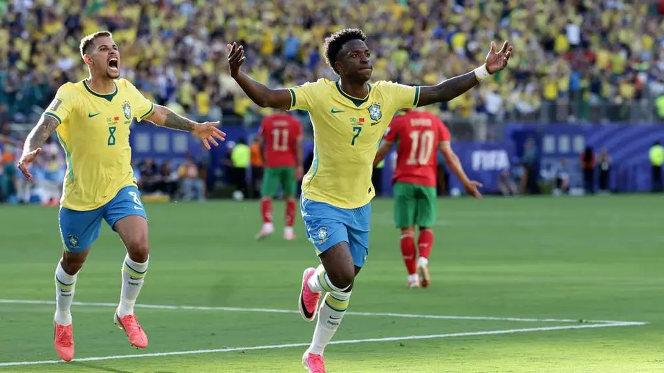 Vinicius Jr en celebración con la Selección de Brasil en el Mundial 2026 | AP