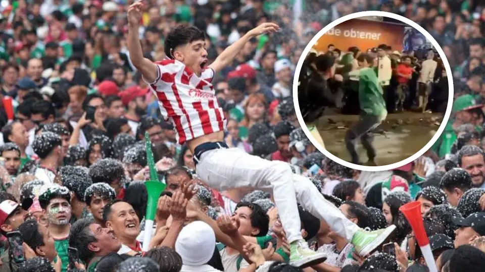 ¡Bochornoso festejo! Peleas y destrozos empañan celebración de México en el Ángel de la Independencia