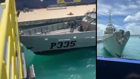 VIDEO: Patrulla Naval se impacta contra embarcación comercial en el Caribe Mexicano