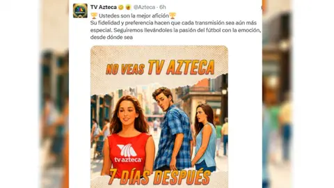 Así fue la publicación de TV Azteca | CAPTURA DE PANTALLA