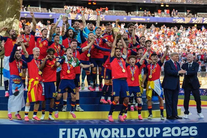 España festejando su segunda Copa del Mundo l Miguel Pontón