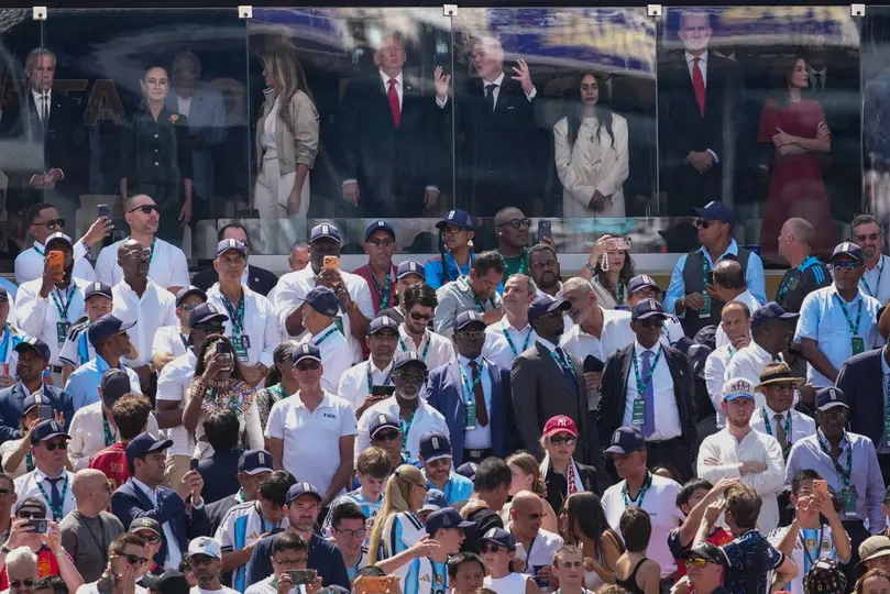 La presidenta de México siguió el partido desde el palco presidencial, donde coincidió con Donald Trump./ AFP