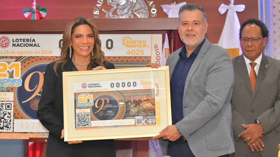 Lotería Nacional conmemora 90 años del Tribunal Federal de Justicia Administrativa con billete especial