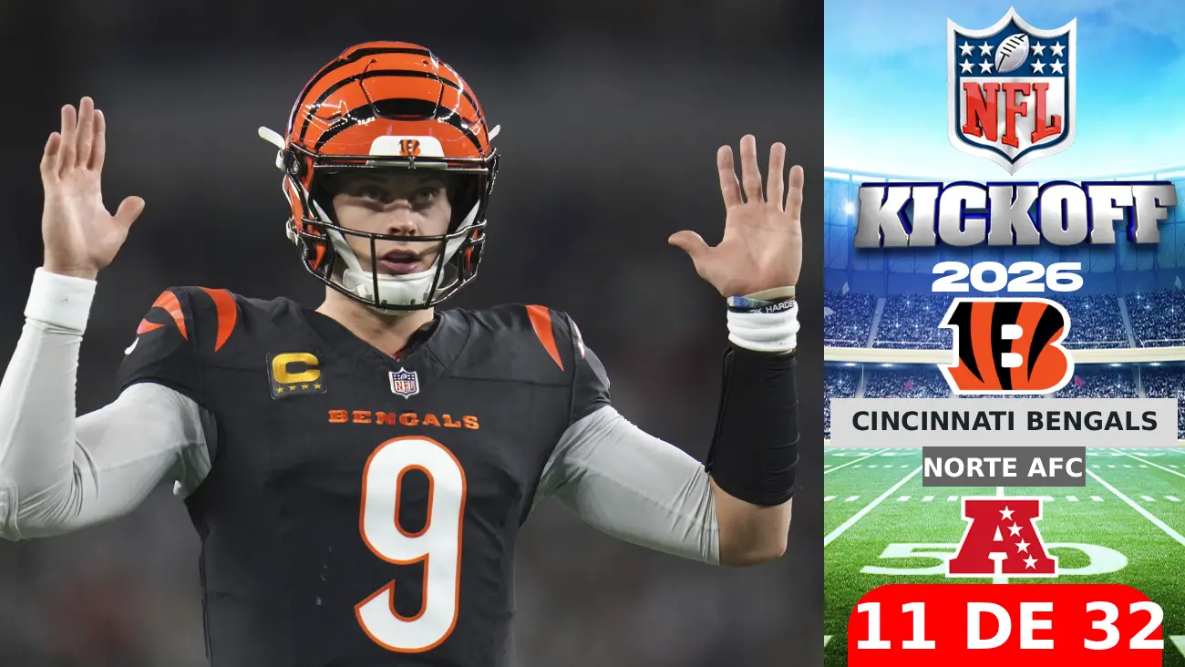 Todo lo que debes de saber sobre los Cincinnati Bengals rumbo al Kickoff 2026 de la NFL