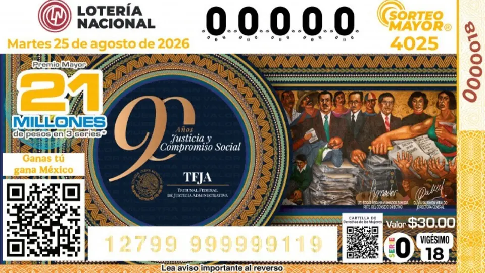 El billete conmemorativo formará parte del Sorteo Mayor No. 4025, programado para el próximo 25 de agosto. / Cortesía