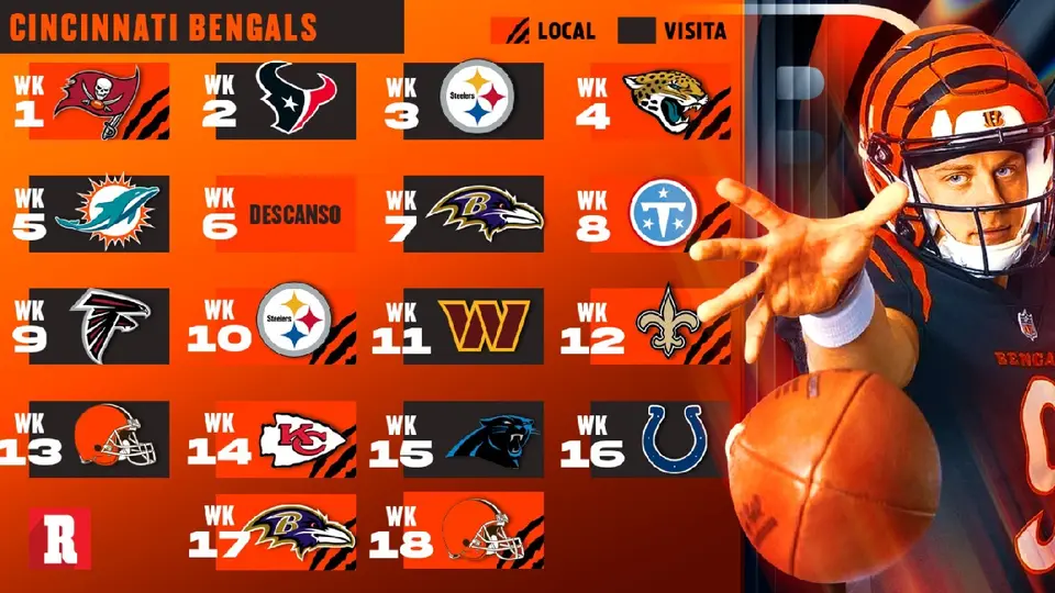 Calendario Bengals Temporada 2026 | RÉCORD