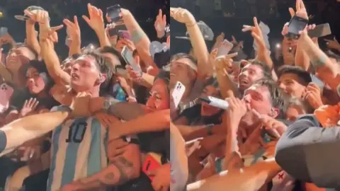 Equipo de seguridad interviene para 'rescatar' a Peso Pluma en concierto en Argentina