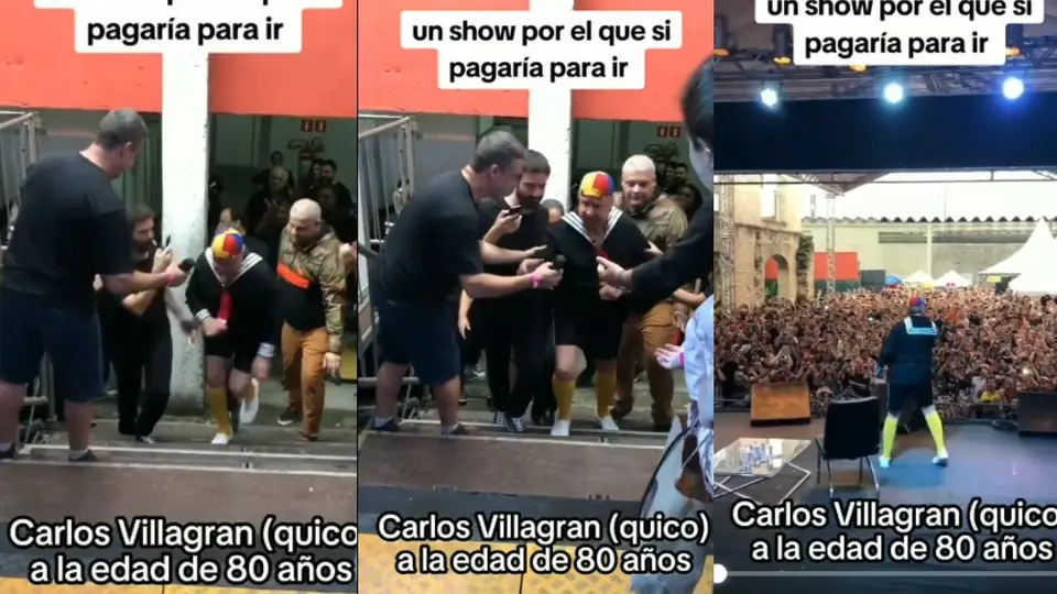 Carlos Villagrán ‘Kiko’, de 80 años, se salva de caer; genera polémica entre sus seguidores