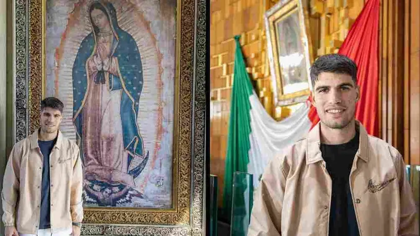 Carlos Alcaraz visitó la Basílica de Guadalupe previo al TennisFest