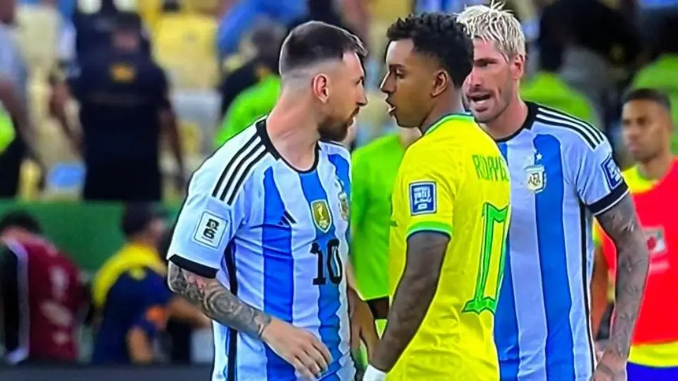 ¡Furioso! Messi encaró a Rodrygo previo al Brasil vs Argentina