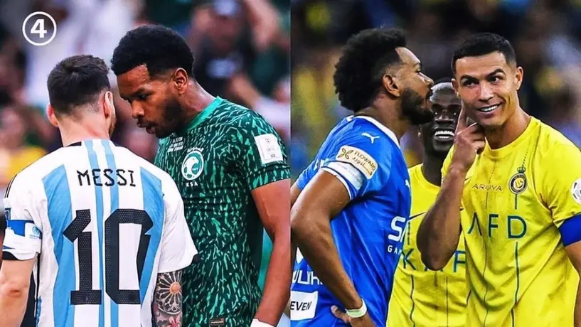 ¡No les teme! Defensa saudí se vuelve viral tras encarar a Messi y Cristiano Ronaldo