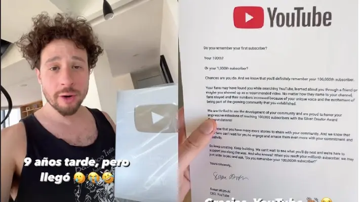 Luisito Comunica recibe placa de YouTube por sus primeros 100 mil seguidores… ¡Cuando ya lleva 40 millones!