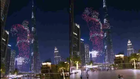 ¡La Navidad del futuro! En Dubai realizaron una espectacular exhibición con drones