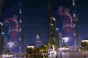 ¡La Navidad del futuro! En Dubai realizaron una espectacular exhibición con drones