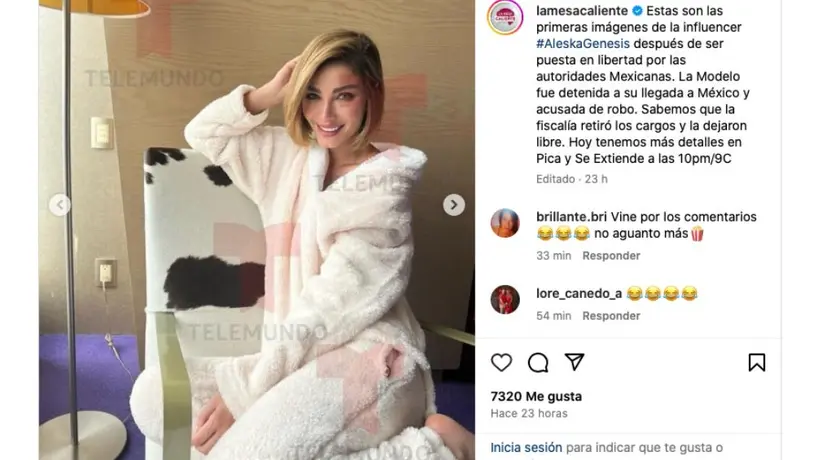 Aleska Génesis; las primeras imágenes de la modelo en libertad