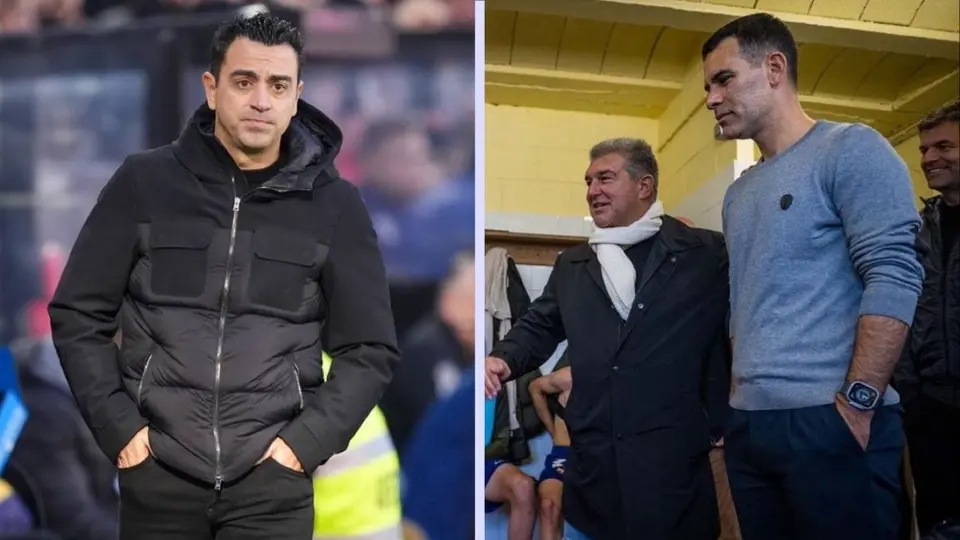 Xavi, ¿preocupado por foto de Rafa Márquez y Joan Laporta? Esto respondió el DT de Barcelona