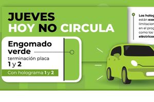 ¡Atento! Hoy no circula el holograma verde, terminación de placa 1 y 2, con holograma 1 y 2