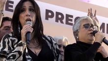 Eugenia León, la inseparable de AMLO, partició en el cierre de precampaña de Sheinbaum