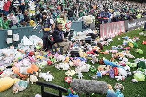 Así se vivió la lluvia de peluches en el Benito Villamarín en el Betis vs Real Madrid