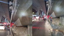 Reportan desprendimiento de material del segundo piso de Viaducto Tlalpan