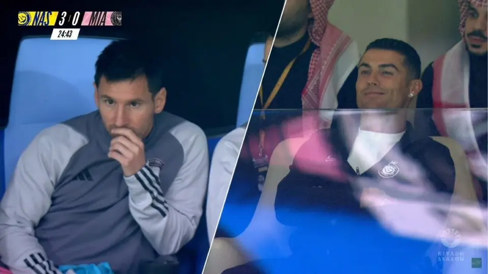 Messi vs Cristiano Ronaldo: CR7, captado disfrutando del 'baile' del Al-Nassr sobre el Inter de Miami