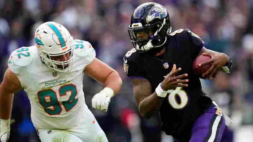 Con gran exhibición de Lamar Jackson, los Ravens Baltimore 'apalearon' a los Miami Dolphins