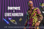 Lewis Hamilton llega a Fortnite con una grandiosa skin que incluye su mascota