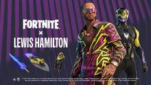 Lewis Hamilton llega a Fortnite con una grandiosa skin que incluye su mascota