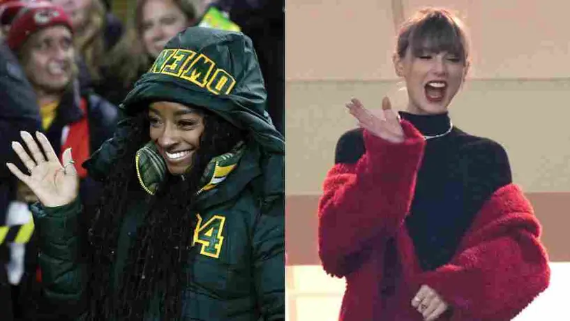 ¡Las joyas de la NFL! Simone Biles y Taylor Swift, presentes en el partido de Packers vs Chiefs