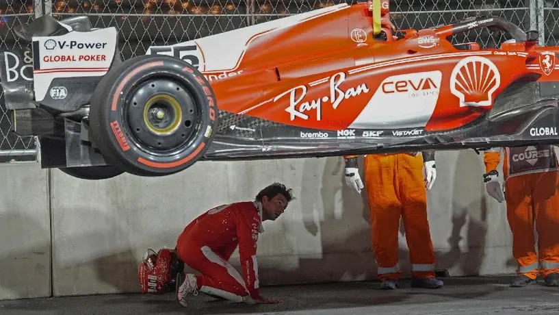 F1: Ferrari busca compensación económica tras accidente en la FP1 del GP de Las Vegas