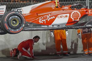 F1: Ferrari busca compensación económica tras accidente en la FP1 del GP de Las Vegas