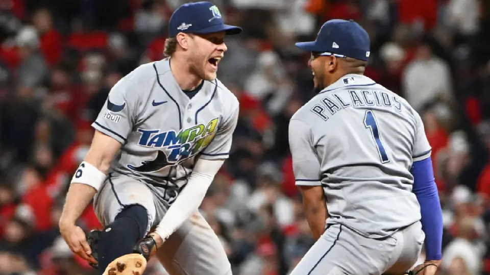 Taylor Walls, y el segunda base Richie Palacios de Tampa Bay Rays | AP