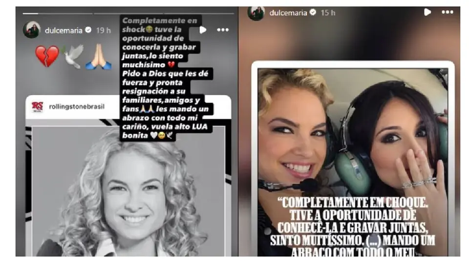 Dulce María dedicó un emotivo mensaje a Lua Blanco tras enterarse de su fallecimiento./ Captura de pantalla