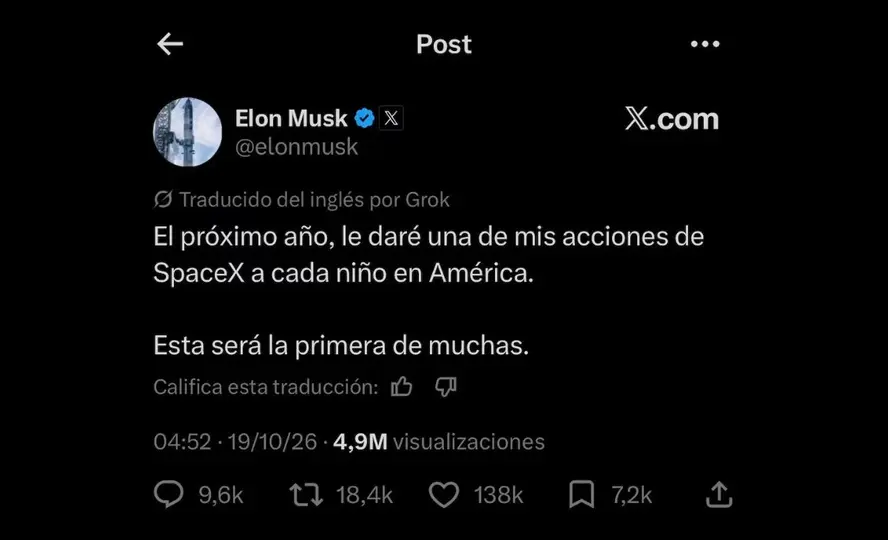 Actualmente existen alrededor de 72 millones de menores de 18 años./x:elonmusk