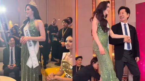 VIDEO: Fátima Bosch se reencuentra con Nawat tras ganar Miss Universo