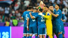 Jugadores de la Selección de Iraq en el partido ante Emiratos Árabes Unidos | X: @IraqNT_EN