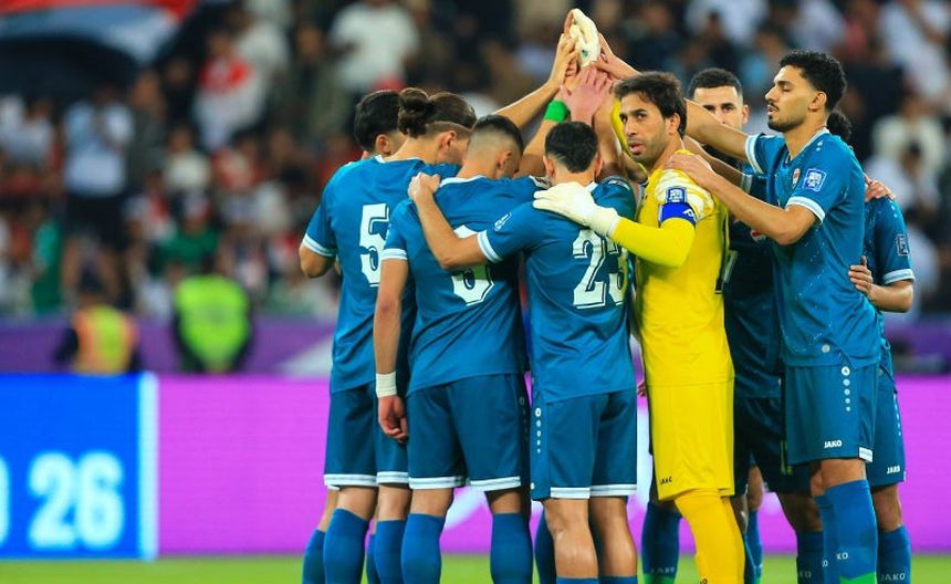 Jugadores de la Selección de Iraq en el partido ante Emiratos Árabes Unidos | X: @IraqNT_EN