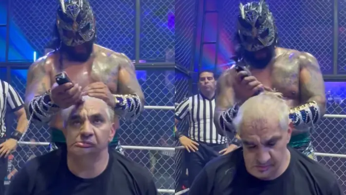 Shocker perdió su cabellera ante DMT Azul en el aniversario de la Arena Naucalpan