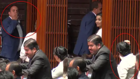 VIDEO: Diputada llama "violentador" a Blanco, él responde lanzando beso y… ¡se la mientan!