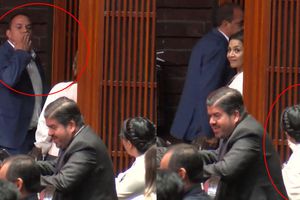 VIDEO: Diputada llama "violentador" a Blanco, él responde lanzando beso y… ¡se la mientan!